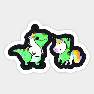 Sarus Animals Cute Lovely Green Unicorn Sticker